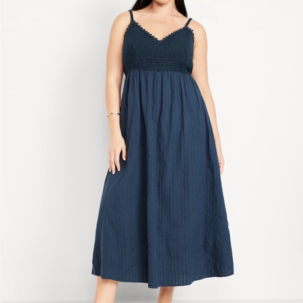 Crochet-Bodice Maxi Dress